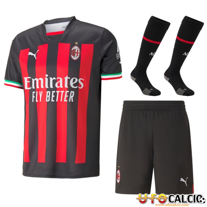Kit Maglia AC Milan Prima (Pantaloncini + Calzini) 2022/2023