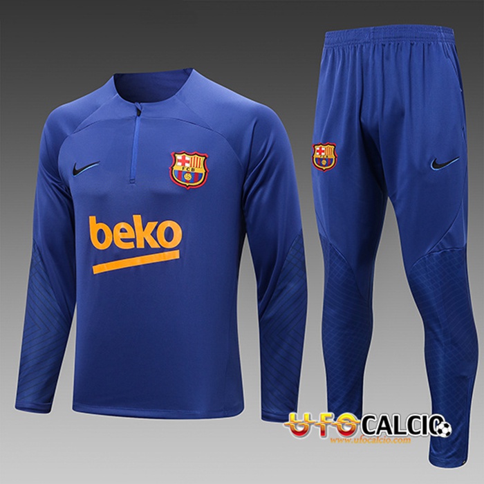 Insieme Tuta Calcio FC Barcellona Bambino Blu 2022/2023 A Poco Prezzo