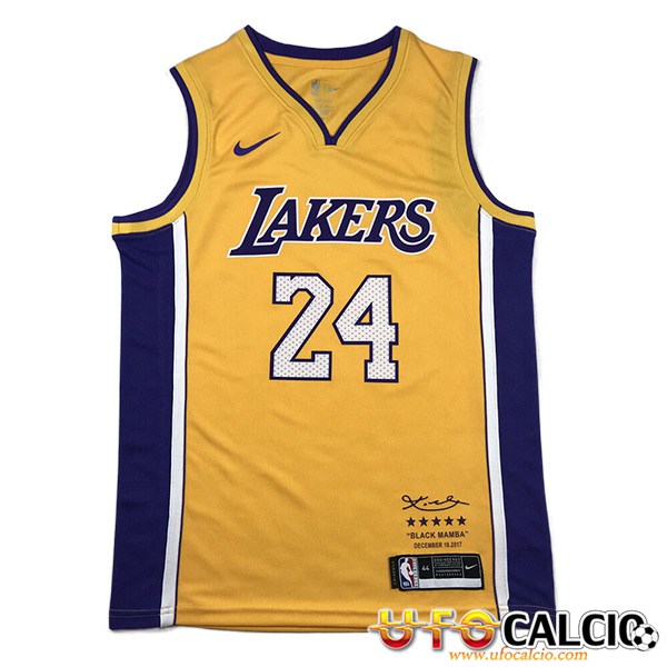 Maglia Los Angeles Lakers BRYANT 24 2023 24 Giallo 02 Basso Prezzo Personalizzate