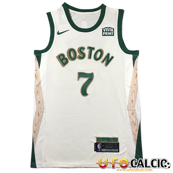 Maglia Boston Celtics BROWN 7 2023 24 Bianco Verde A Poco Prezzo Originali
