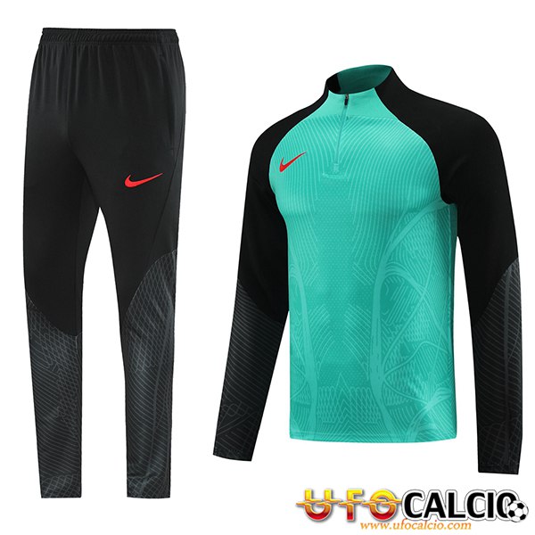 Insieme Tuta Calcio Nike Verde Nero 2023 2024 Basso Prezzo Personalizzata