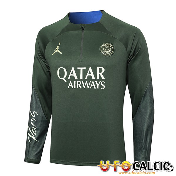 Felpa Allenamento Jordan PSG Verde 2024 2025 Prezzo Ufficiale