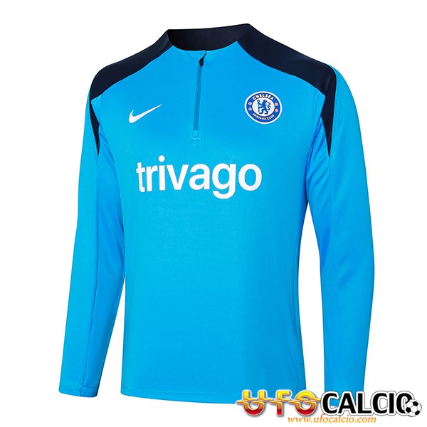 Felpa Allenamento FC Chelsea Blu 2024 2025 A Poco Prezzo Ufficiali