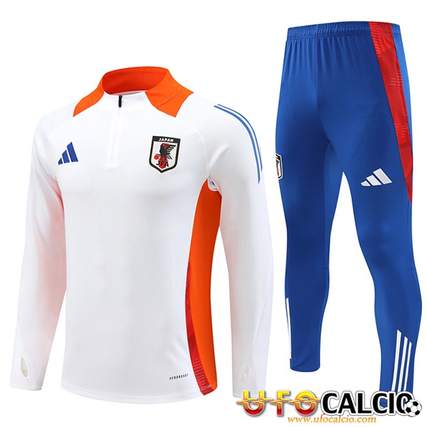 Insieme Tuta Calcio Giappone Bianco Arancia Blu 2024 2025 Prezzo Ufficiale