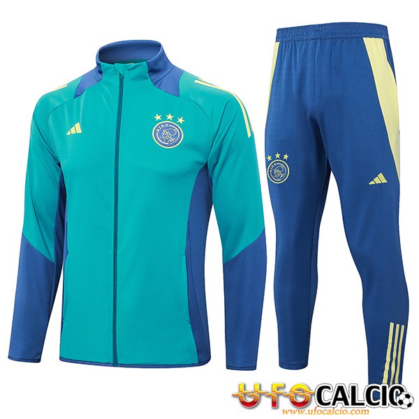 Insieme Tuta Calcio Giacca Ajax Verde Blu 2024 2025 Prezzo Ufficiale